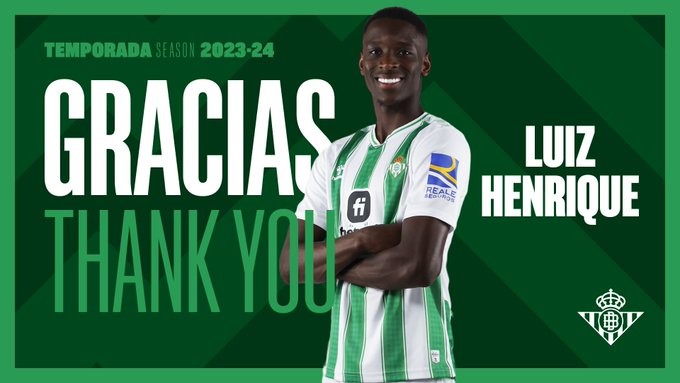 El Real Betis hace oficial la salida de Luiz Henrique a Botafogo El Real Betis hace oficial la salida de Luiz Henrique a Botafogo