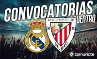Jugadores convocados para el partido Real Madrid y Athletic. Jornada 32.