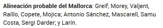 Alineaciones probables del Mallorca según la prensa especializada ¿Cambio de portero?