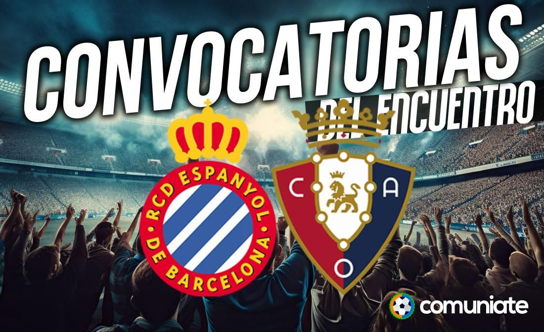 Jugadores convocados para el partido Espanyol y Osasuna. Jornada 3. Jugadores convocados para el partido Espanyol y Osasuna. Jornada 3.