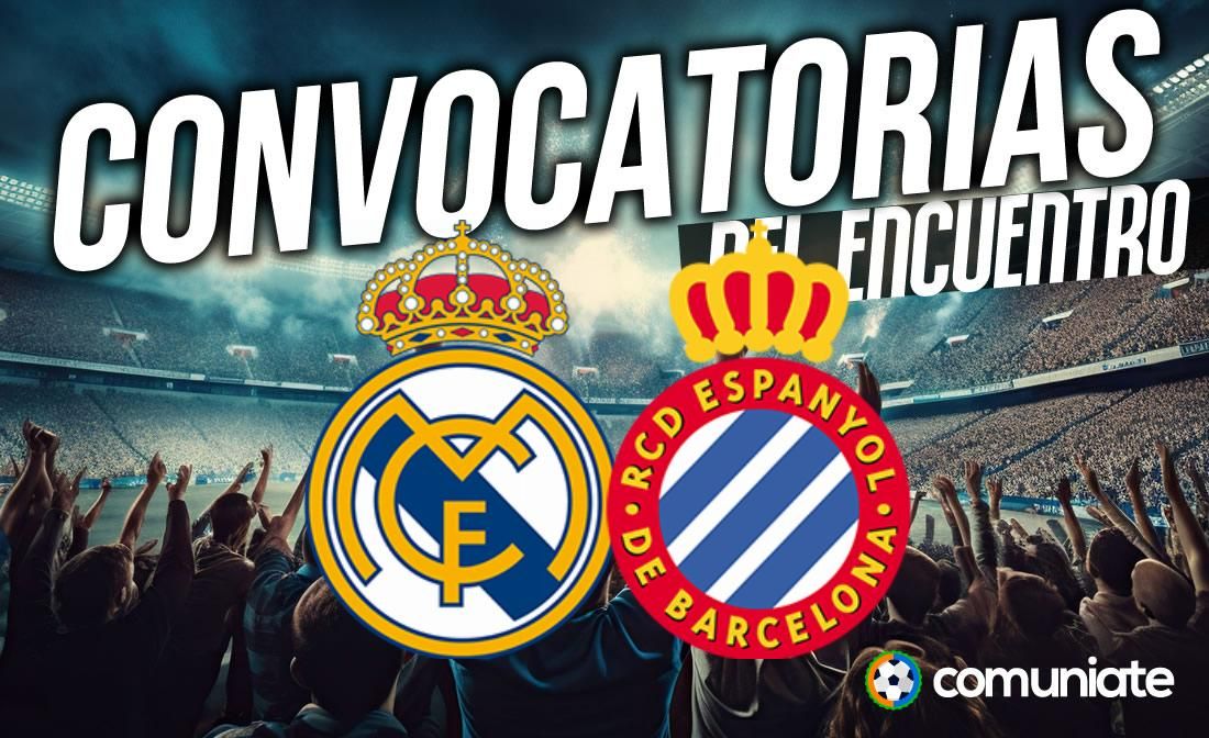 Jugadores convocados para el partido Real Madrid y Espanyol. Jornada 5.