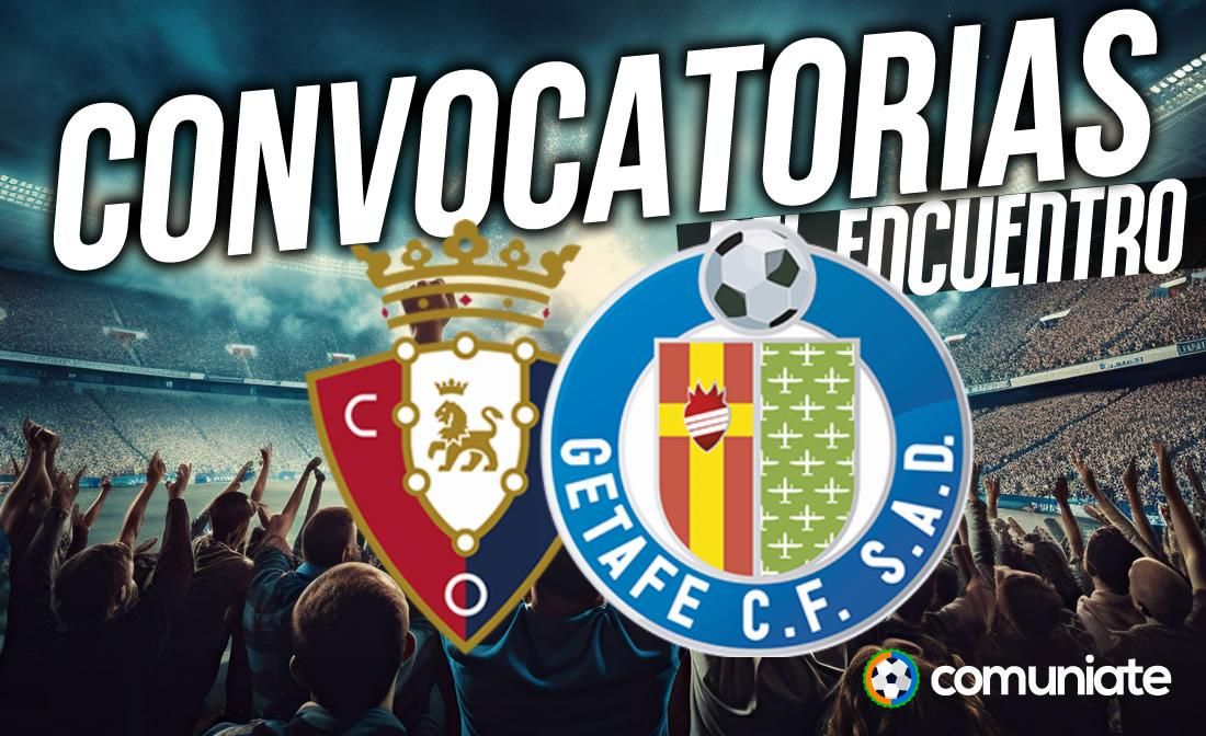Jugadores convocados para el partido Osasuna y Getafe. Jornada 8.
