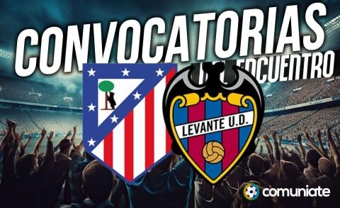 Jugadores convocados para el partido Atlético y Levante. Jornada 12.