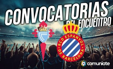Jugadores convocados para el partido Celta y Espanyol. Jornada 14. Jugadores convocados para el partido Celta y Espanyol. Jornada 14.