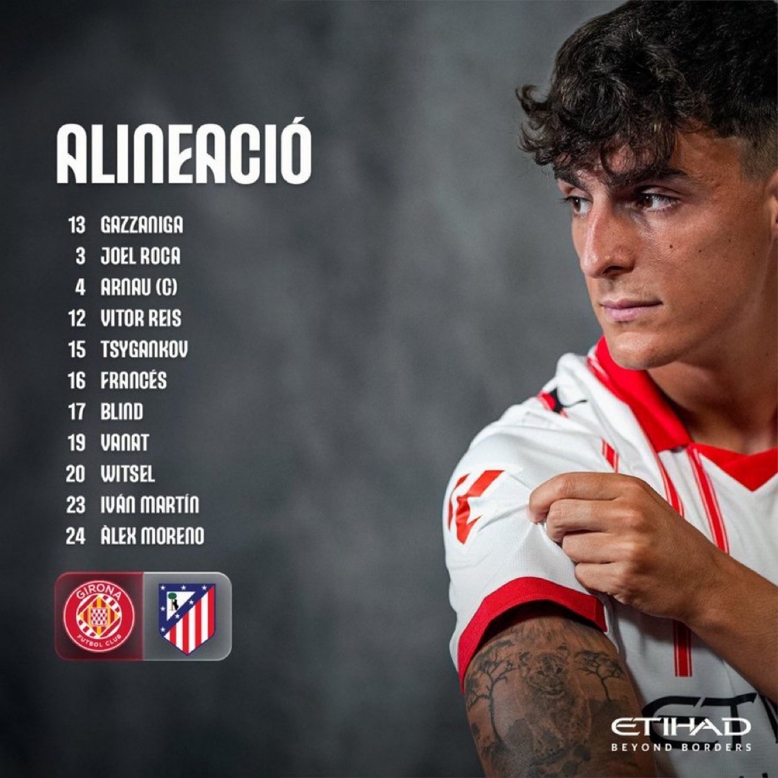 Alineaciones confirmadas del Girona - Atlético