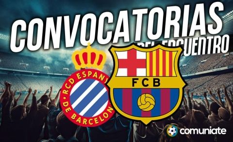 Jugadores convocados para el partido Espanyol y Barcelona. Jornada 18.