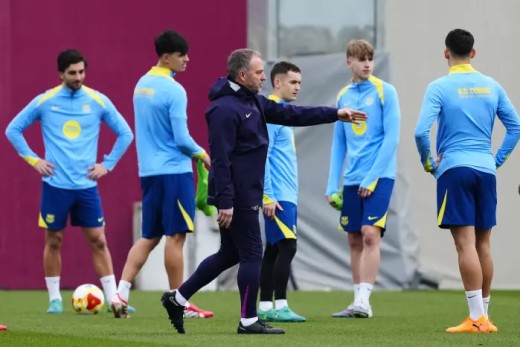 Flick ensaya once para recibir al Mallorca con una sorpresa