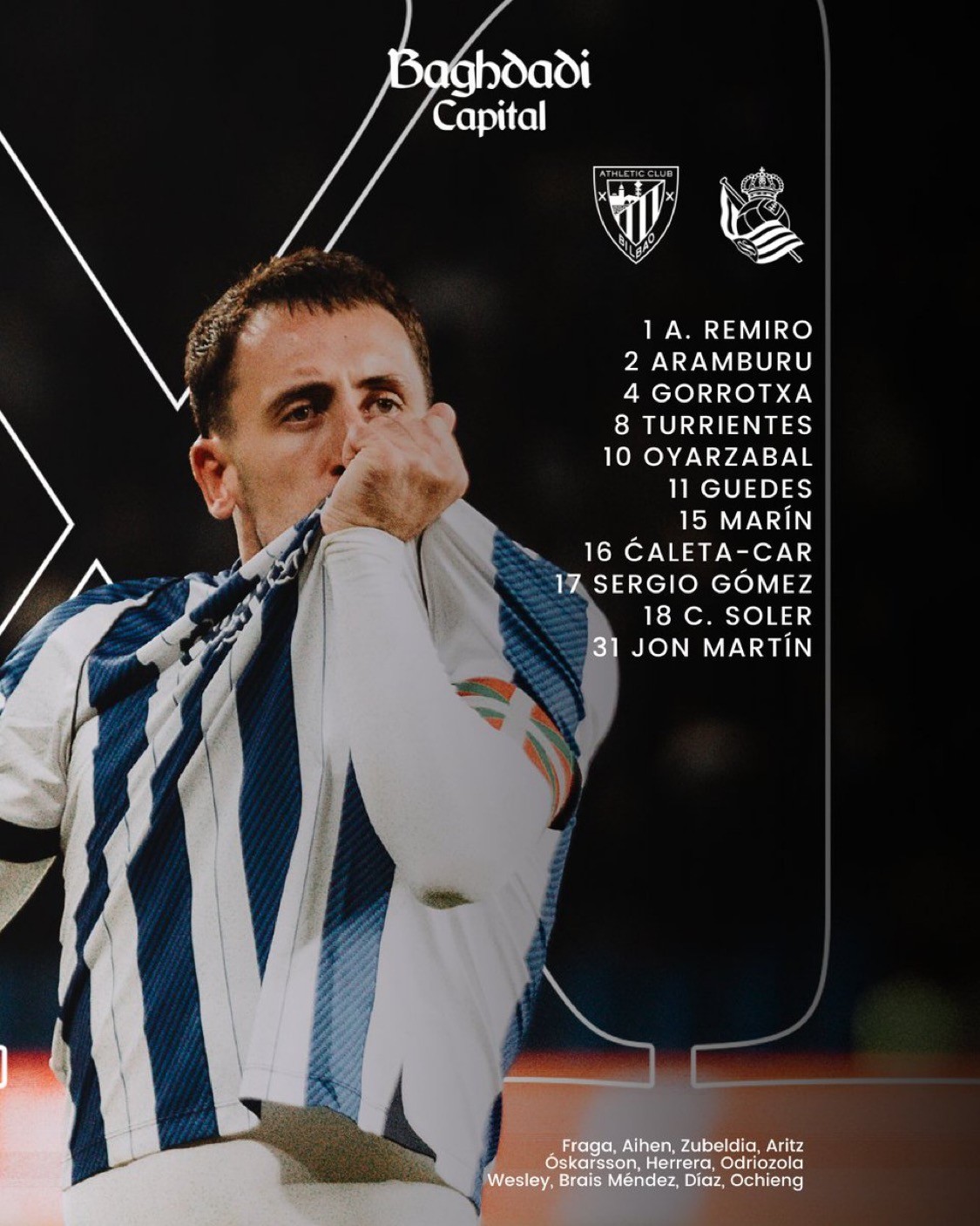 Alineaciones confirmadas del Athletic Club - Real Sociedad de Copa del Rey