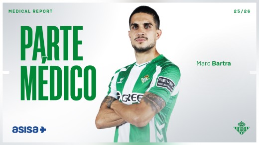 Parte médico oficial de Marc Bartra y tiempo estimado de baja.
