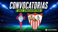 Jugadores convocados para el partido Celta y Sevilla. Jornada 38.