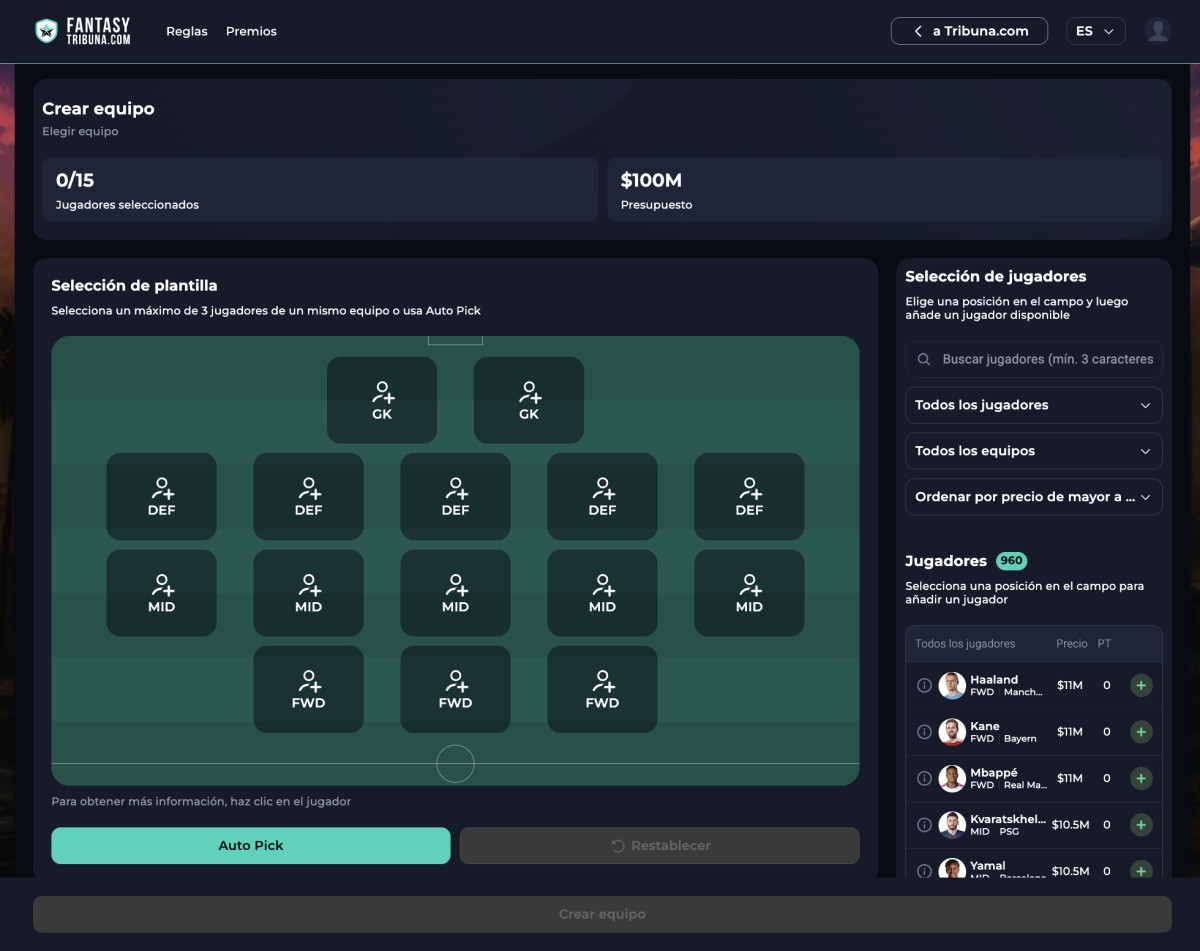 Tres fichajes por jornada: Tribuna.com lanza el Fantasy de la Champions League