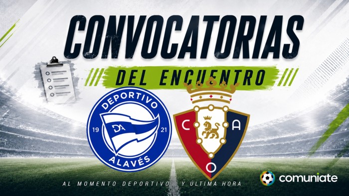 Jugadores convocados para el partido Alavés y Osasuna. Jornada 4.