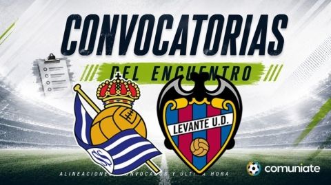 Jugadores convocados para el partido Real Sociedad y Levante. Jornada 10.