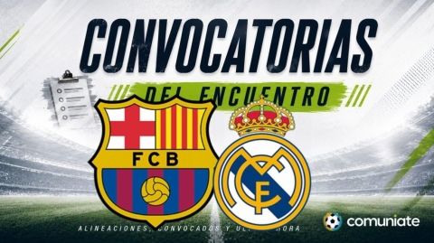 Jugadores convocados para el partido Barcelona y Real Madrid. Jornada 10.